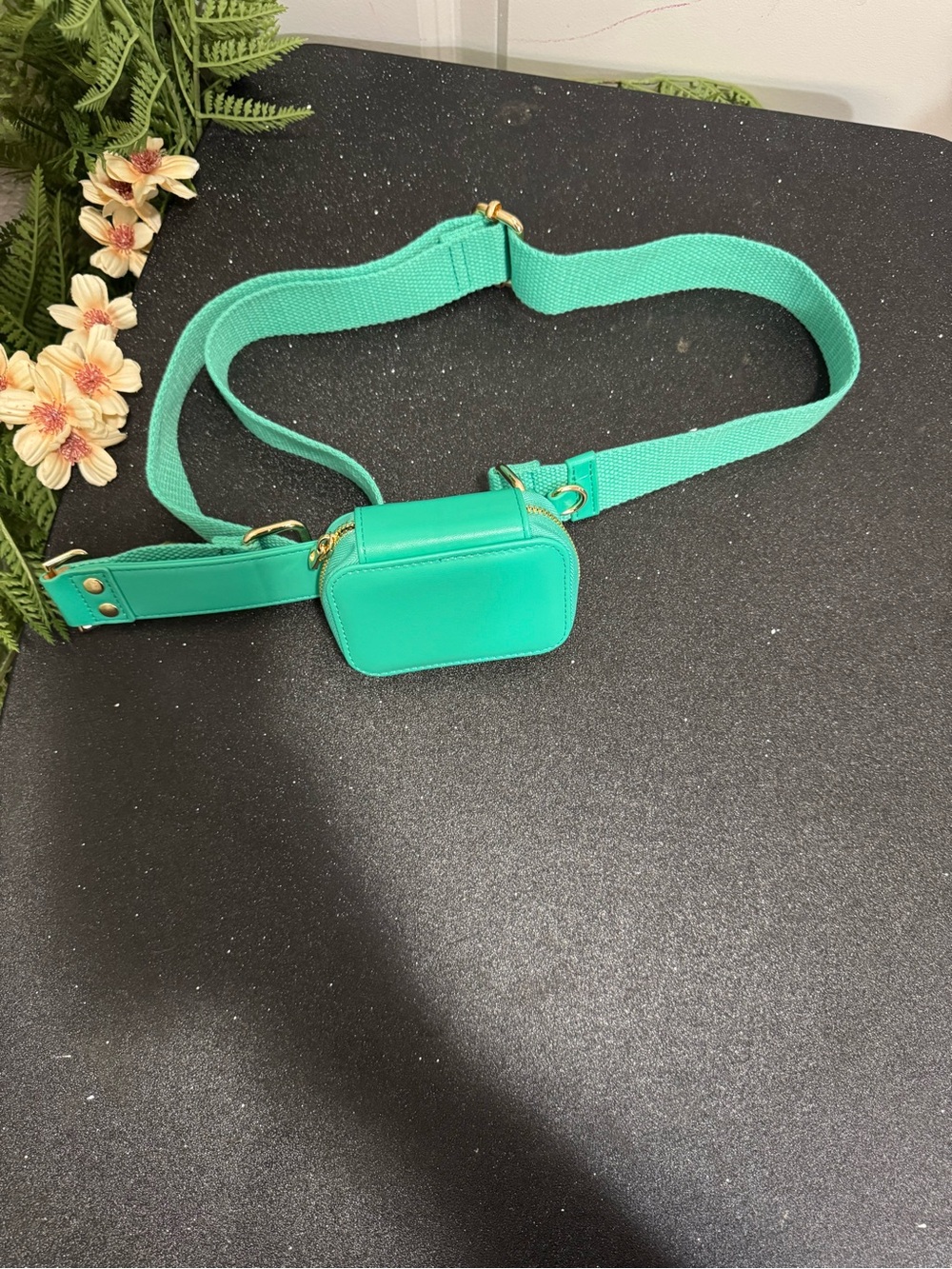 & Other Stories Teal Green Mini Crossbody Belt Bag